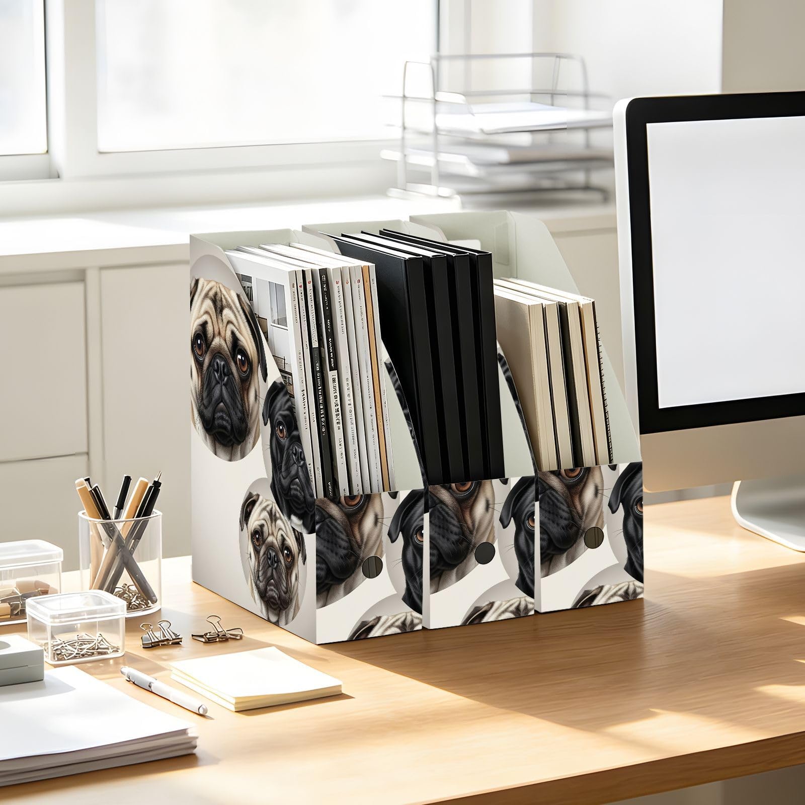 Porte-documents gris mignon pour bureau