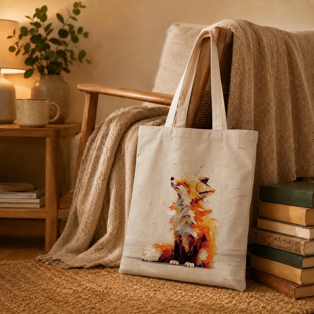 Funny Canvas Tote Bag, Animal Print Aesthetic Canvas Bag, Reusable Shoulder Grocery Bags, Gift for Women Friends Family at Christmas Thanksgiving 38 image 3
