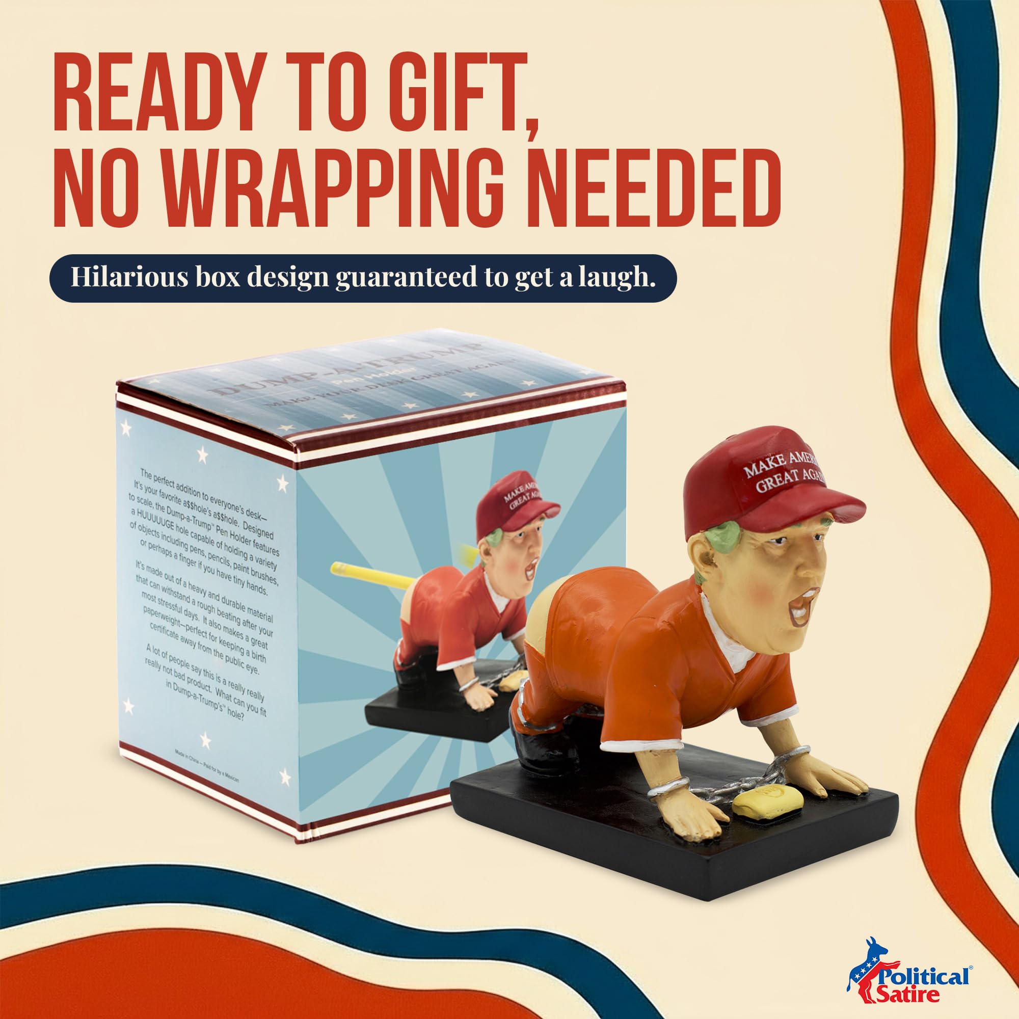 Political Satire Donald Trump Stifthalter - Donald Trump Merchandise Lustige Geschenke für Männer, weißer Elefant Geschenke für Erwachsene Einzigartige Geschenke, Gag Geschenke für Männer, Männer