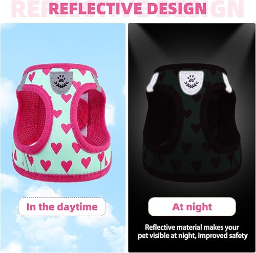 Miniatura 6 de KOOLTAIL Arnés para perro para perros pequeños y medianos, juego de arnés y correa para perro, sin tirones, de malla suave acolchada, ajustable y
