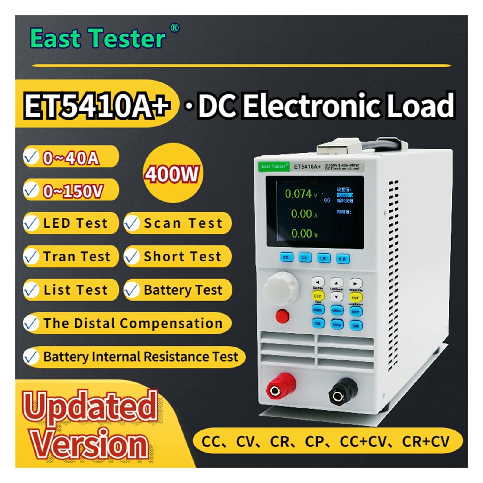 Elektronische Last Batterietester der Serie ET54A+ Programmierbare elektronische DC-Last Ein-/Zweikanalige programmierbare USB-DC-Last Laboranwendung(ET5410A+)