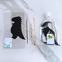 Vista 3 de Winlyn Juego de 48 juegos de 12 estilos mágicos de dinosaurios para rascar de colores, kits de manualidades, juegos de arte de papel para rascar