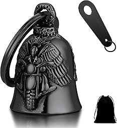 GREATRICH Schlüsselanhänger Motorrad Glocke Glücksbringer, Edelstahl Guardian Bell Biker Bell als Motorrad Deko und Geschenke Für Männer, Kleine Schutzglocke, Geschenk für Motorradfahrer