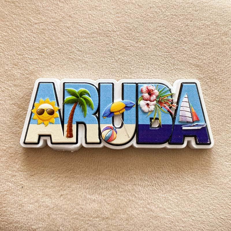 Imán decorativo con diseño tropical Aruba, 3D miniatura 2