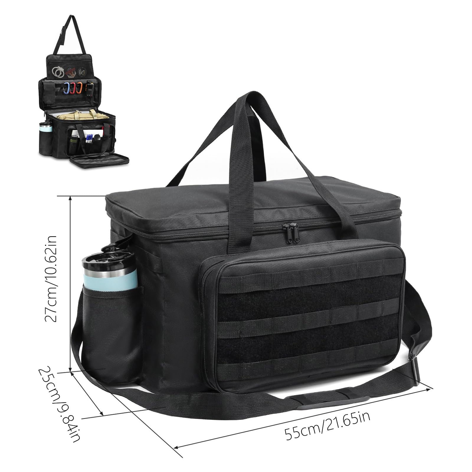 Rebellious Borsa per pattuglia con scomparti multipli auto sedile anteriore impermeabile tattica polizia borsa attrezzature per le forze dell'ordine