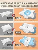 Vista 3 de Almohada cervical para el cuello para aliviar el dolor, almohada ergonómica de espuma viscoelástica para dormir de lado con contorno, almohada