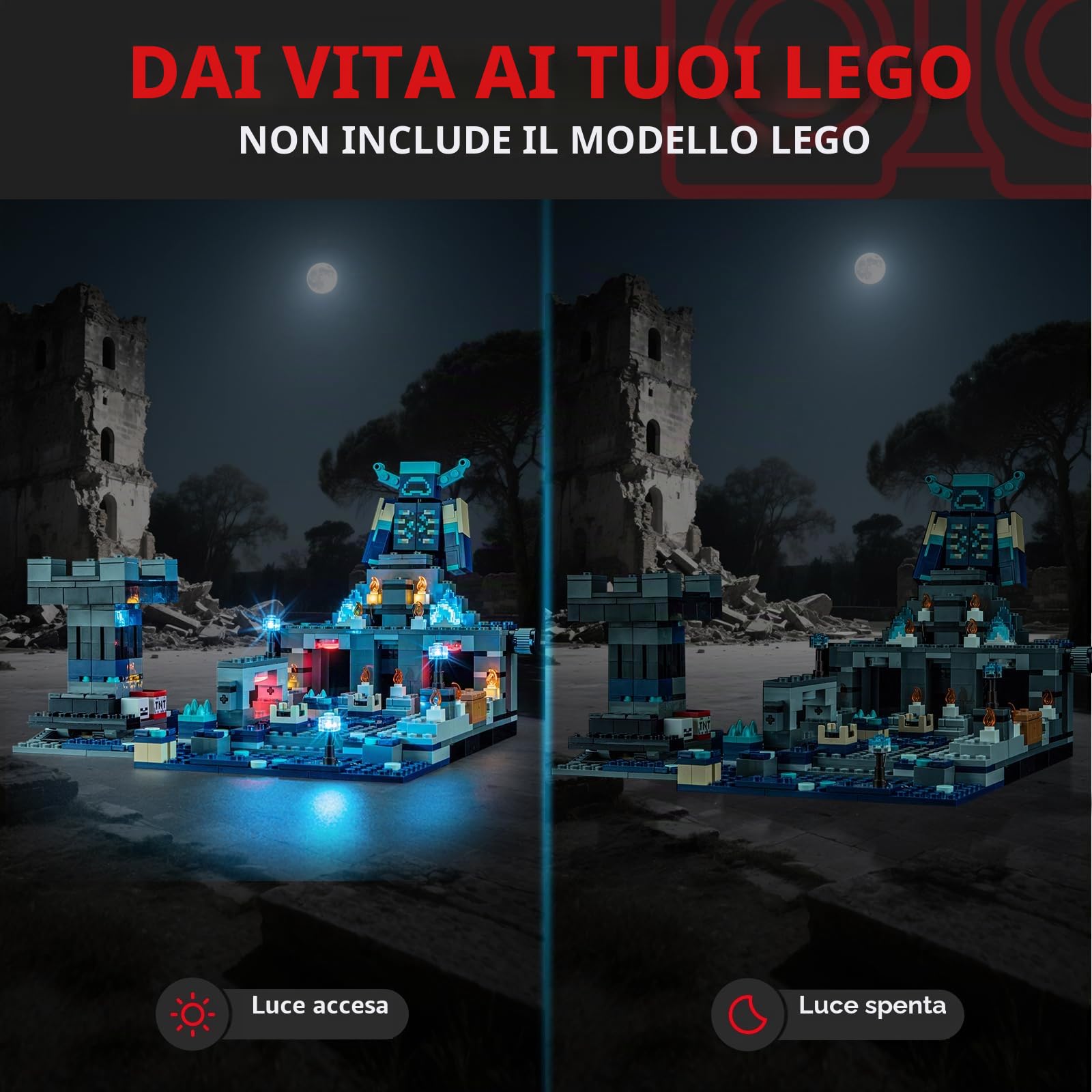 BRIKSMAX Luci led per LEGO Minecraft The Deep Dark Battle 21246 - Kit Illuminazione per Modelli Lego 21246- Non Include Set Originale