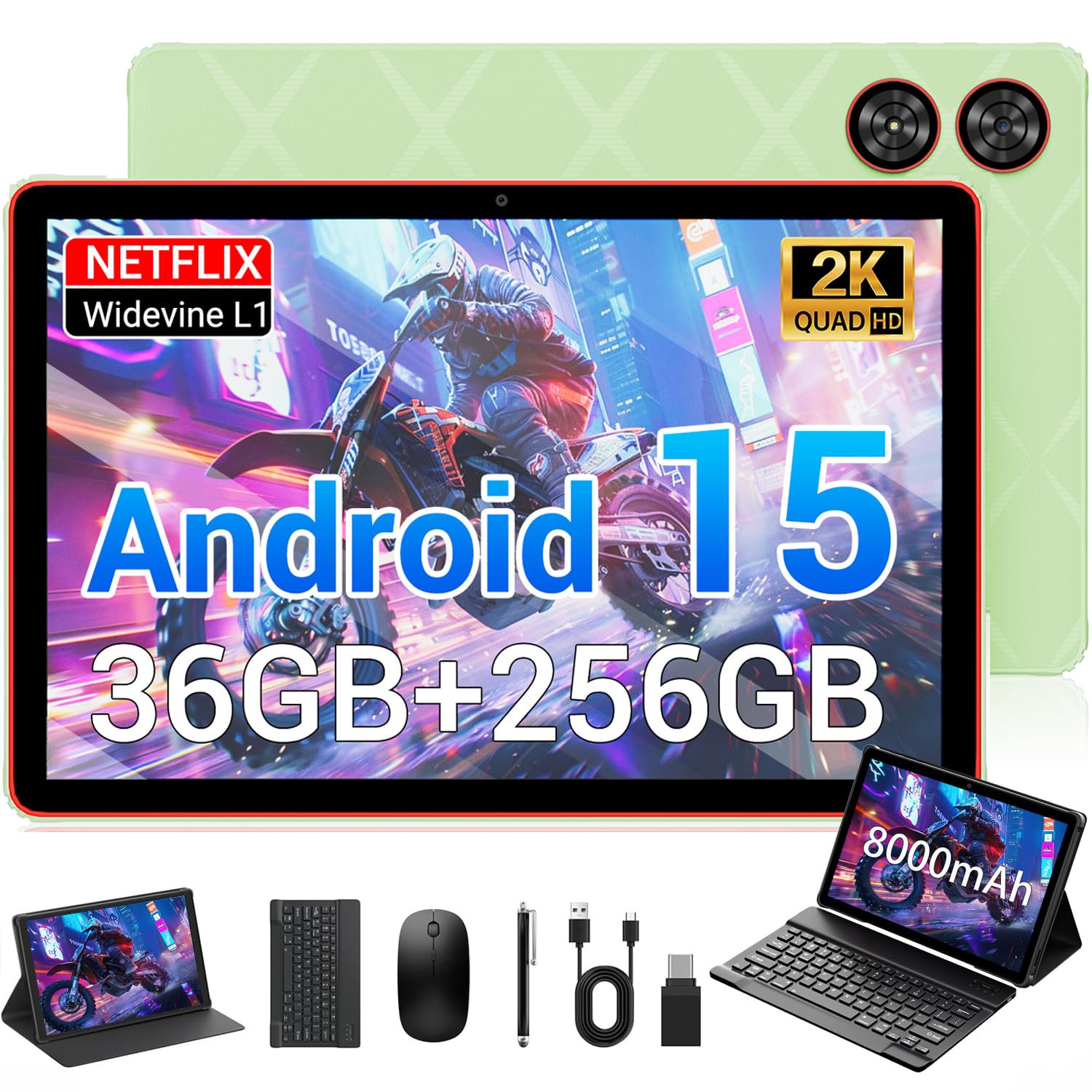 Snapklik.com : POWMUS Android 15 Tablet, 11 Inch 2K Display, 36GB RAM ...