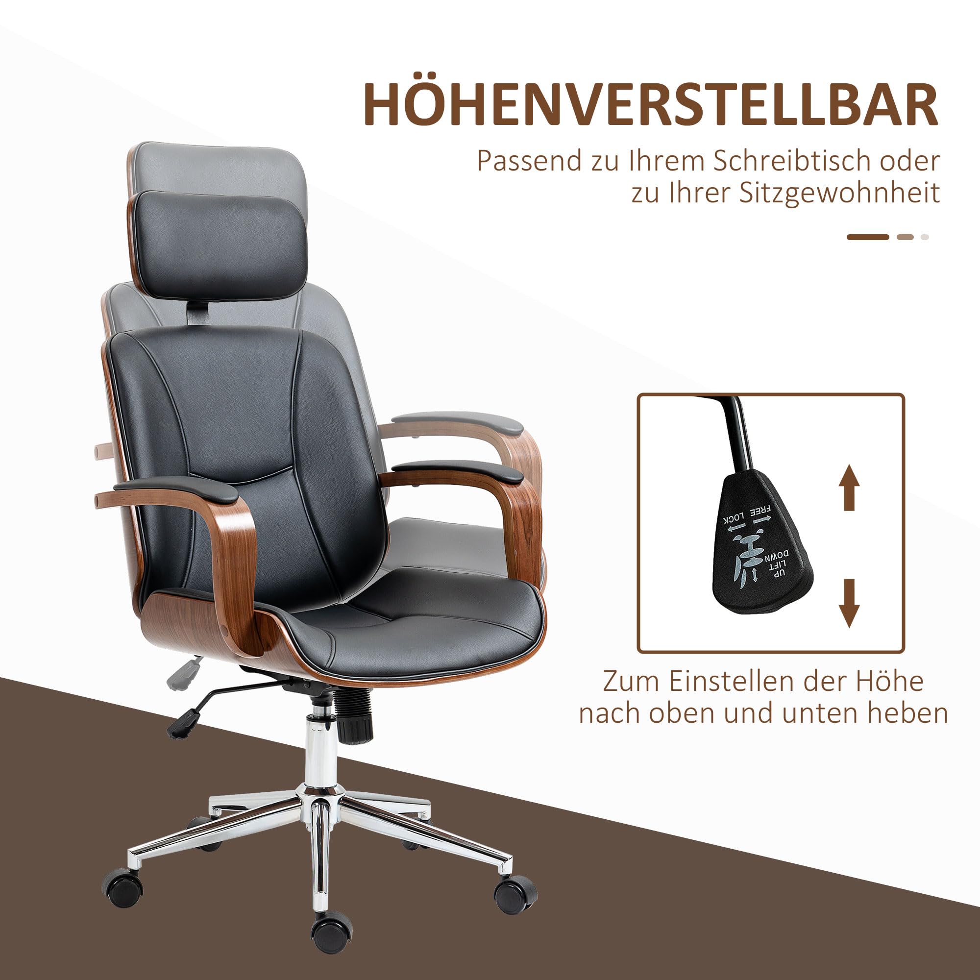 Vinsetto Ergonomiczny fotel biurowy do home office czarny