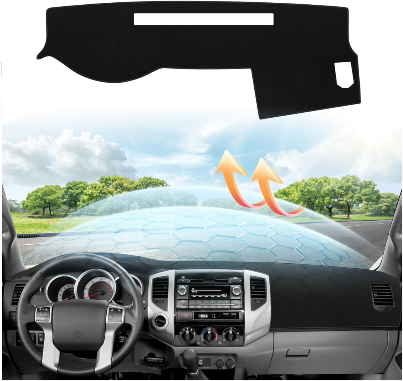 CARTIST Custom Fit for Dash Cover Toyota Tacoma 2005-2015 Dashboard Cover Mat Non-Slip Pad Carpet Sunshield Protector