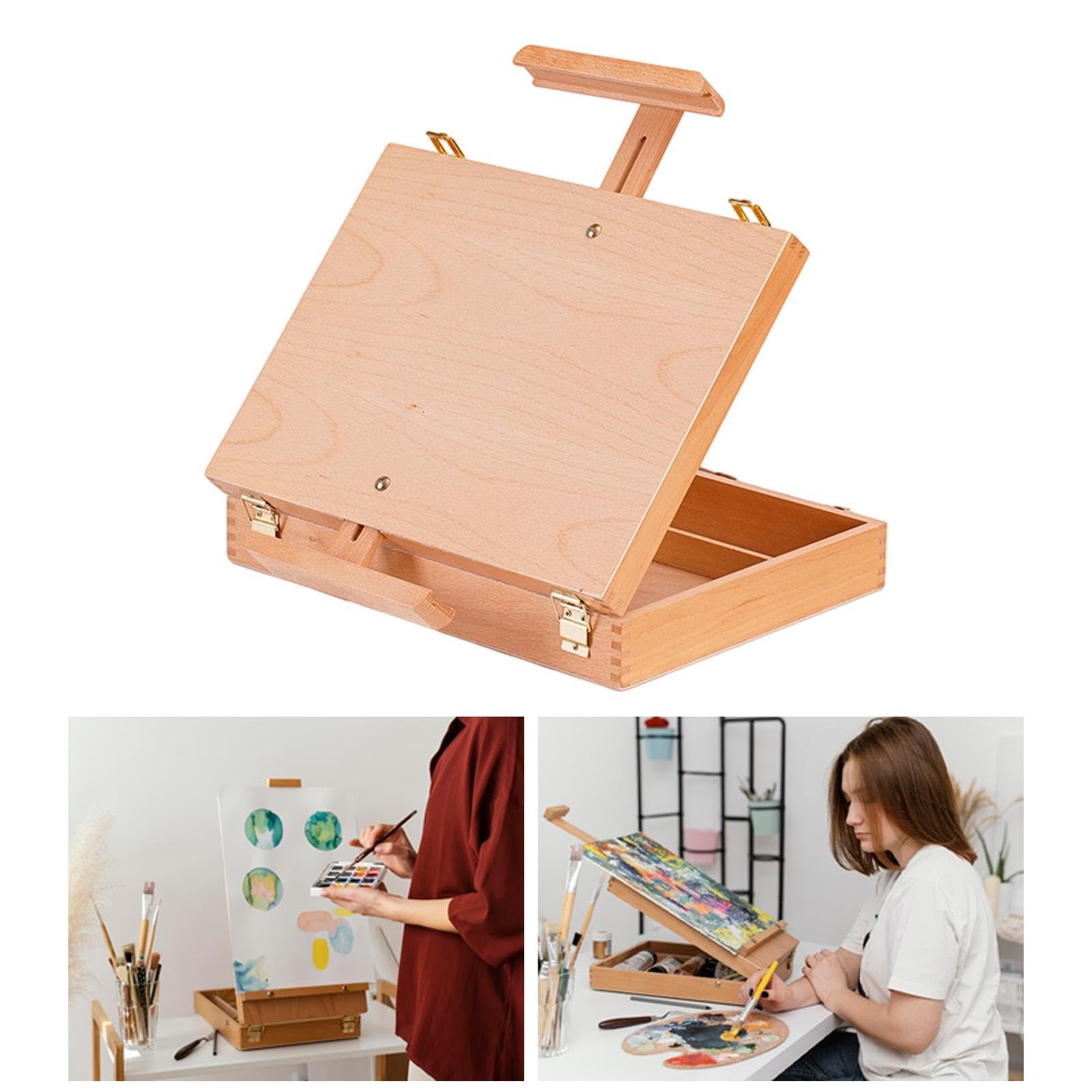 Chevalet de Bureau avec Double Tiroir pour Trousse à Dessin, Idéal pour Le Bureau.