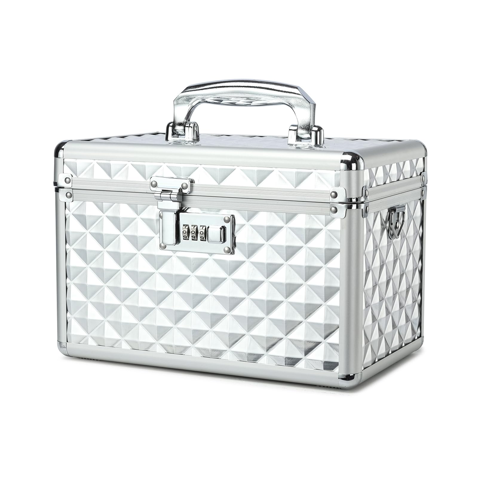 Hewei Works Silver Medication Lockbox With Combination, Lockable Medicine Storage Box, Security Lock Box, Medical Organizer, Multipurpose Lockbox For Home And Outdoor (, Medium)