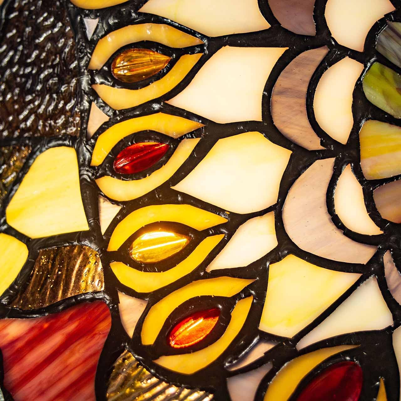 Bieye L10939 Butterfly Tiffany Style Stained Glass Table Lamp with Tree Trunk Base for Home Decor, 15" W x 27.5" H