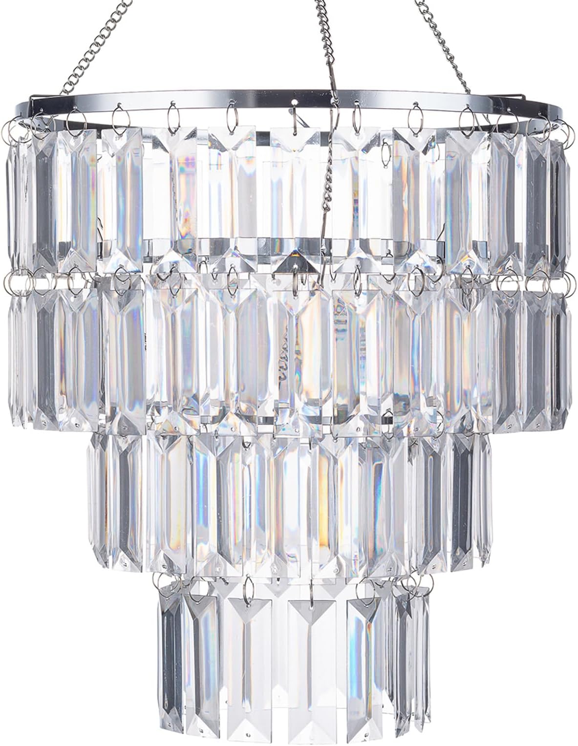 Acrylic Chandelier Faux Crystal Fixture Pendant light Ceiling Lamp Shade,W9.84" X H11.81" (Without Light Cord Kit, Acrylic)