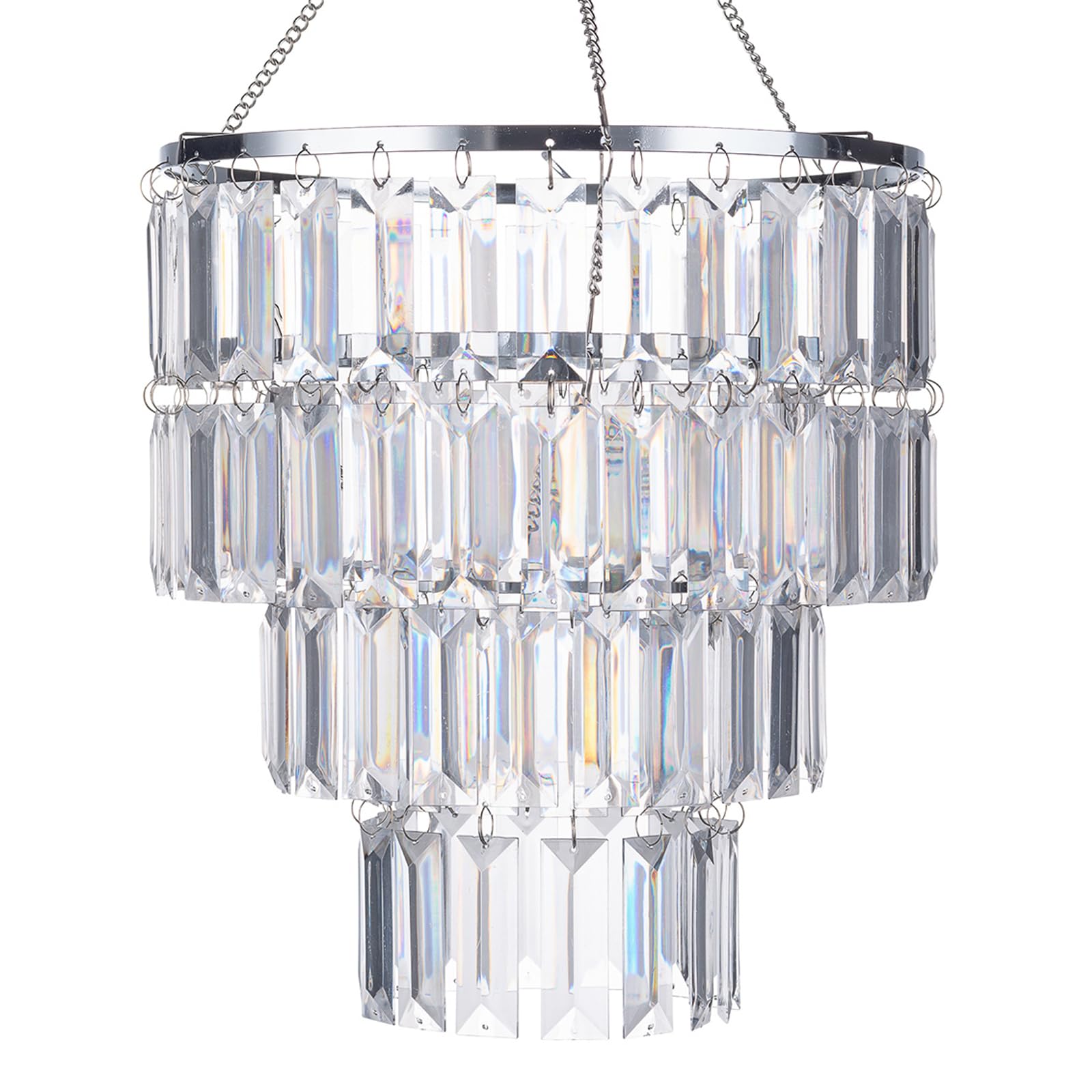 Acrylic Chandelier Faux Crystal Fixture Pendant light Ceiling Lamp Shade,W9.84" X H11.81" (Without Light Cord Kit, Acrylic)