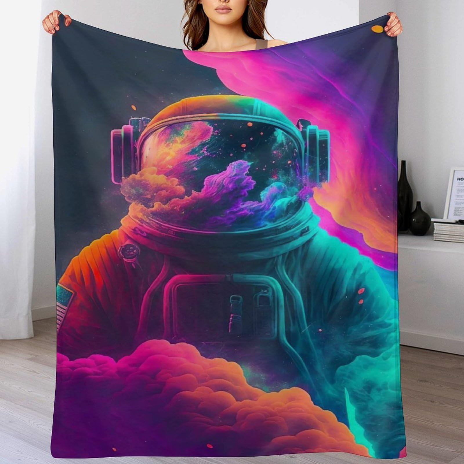 Couverture astronaute en flanelle douce de qualité supérieure 140x180