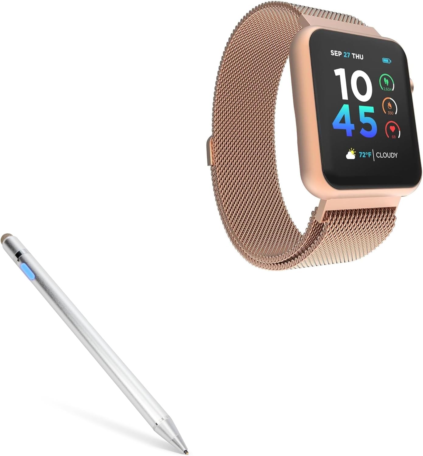 BoxWave Stylus Pen Compatible with iTouch Air 4 Smartwatch (41cm) (196540353925) - AccuPoint Active Stylus, Electronic Stylus with Ultra Fine Tip - Metallic Silver