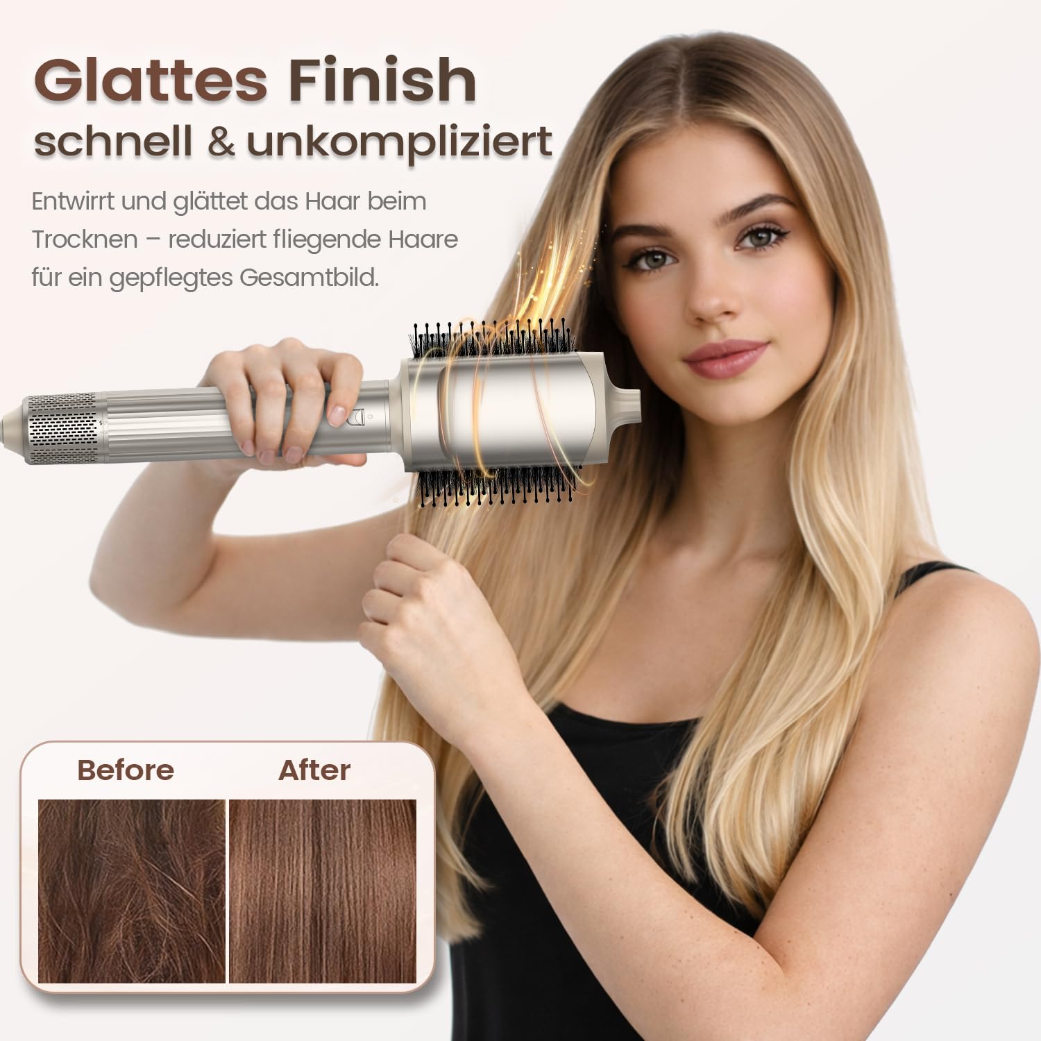 5-in-1 Warmluftstyler & Haartrockner Styling Set– 110.000 U/min Hochgeschwindigkeits-Föhn mit 32mm Auto-Wrap Lockenaufsätzen, Air Styler Warmluftbürste für Locken, Volumen & Glätten