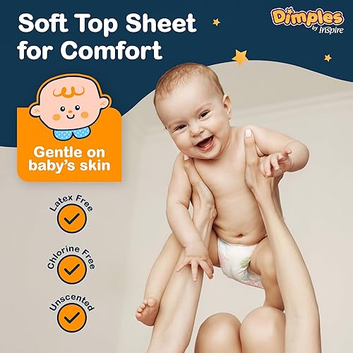 Miniatura 4 de Inspire Dimples Booster Pads, Doubler de pañales para bebé con adhesivo, 1 tamaño para todos los pañales, aumenta la absorción del pañal, no más