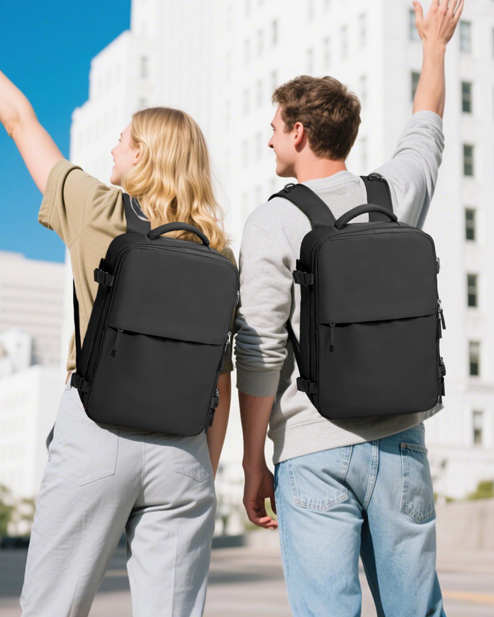 SZLX Zaino Ryanair 40x30x20 Sottovuoto Zaino da Viaggio 40x30x20 Wizzair Bagaglio a Mano 40x20x25 Borse da Cabina per Easyjet 45x36x20 Donna con USB Adatto a PC da 14 Pollici, Valigia con Sottovuoto