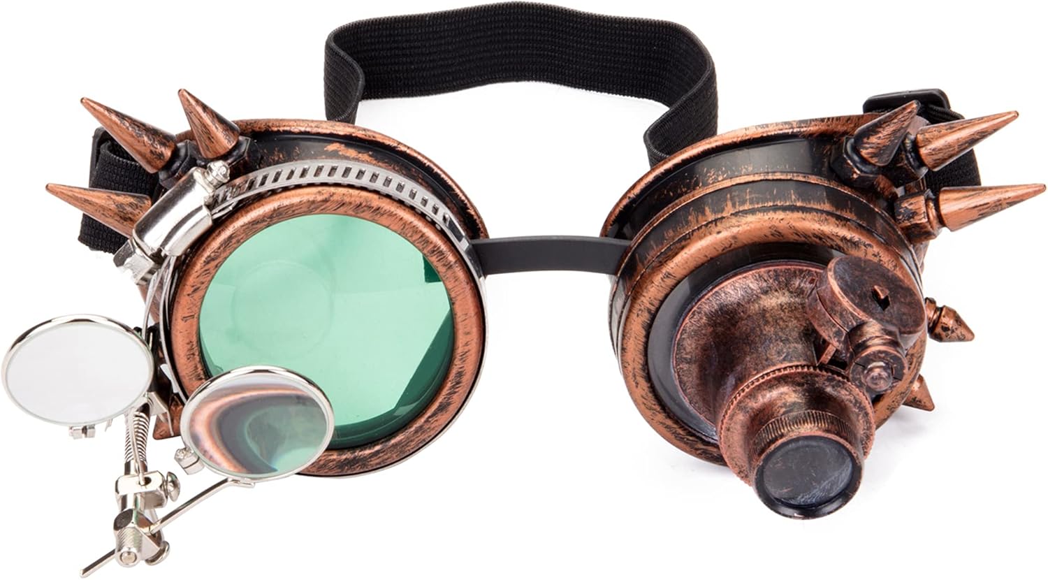 Lelinta Spiked Steampunk Goggles with Adjustable Straps,Detachable Lenses, Ideal for Cosplay, Costume Parties