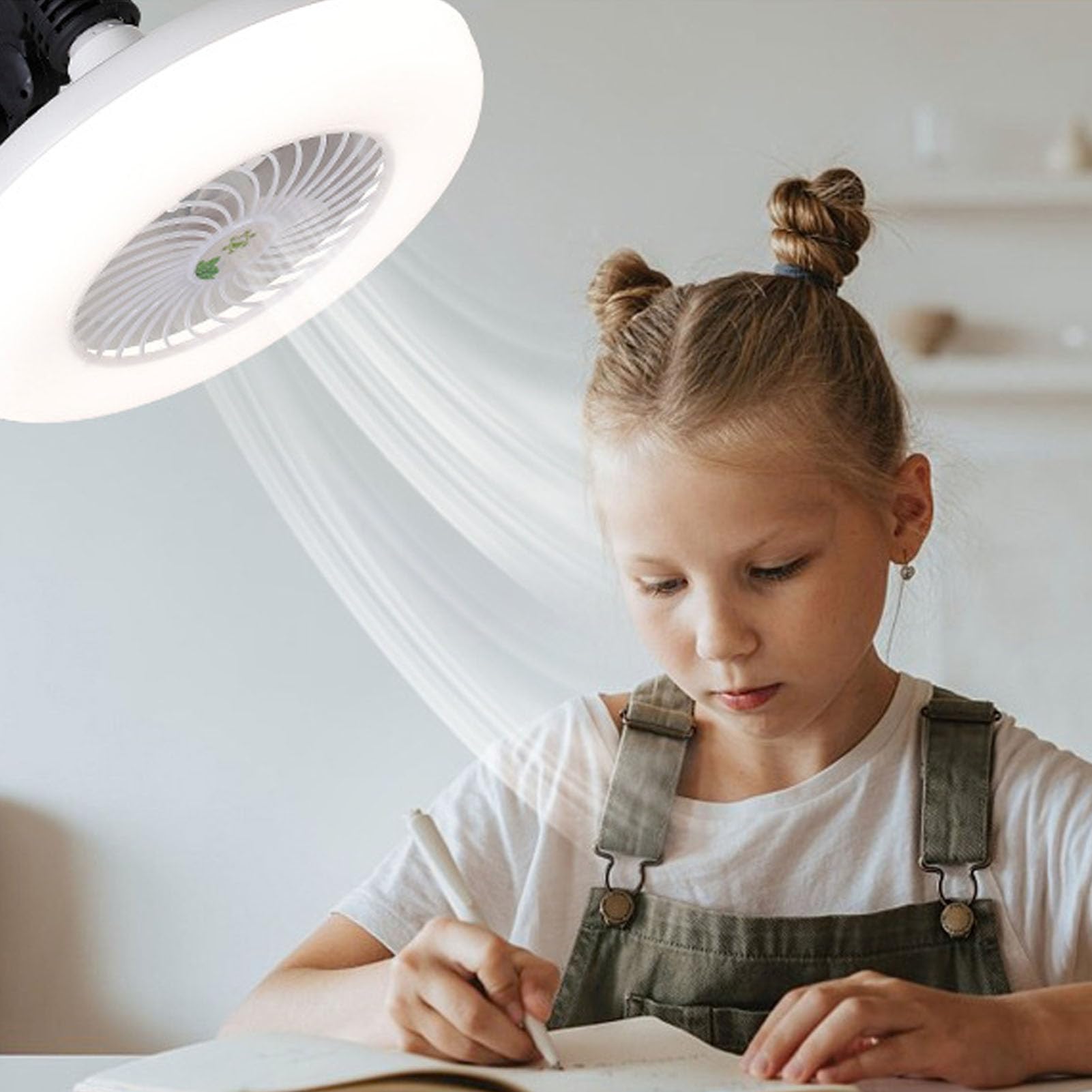 Naroote Ventilatori da Soffitto E27 4 in 1 con Luci e Telecomando