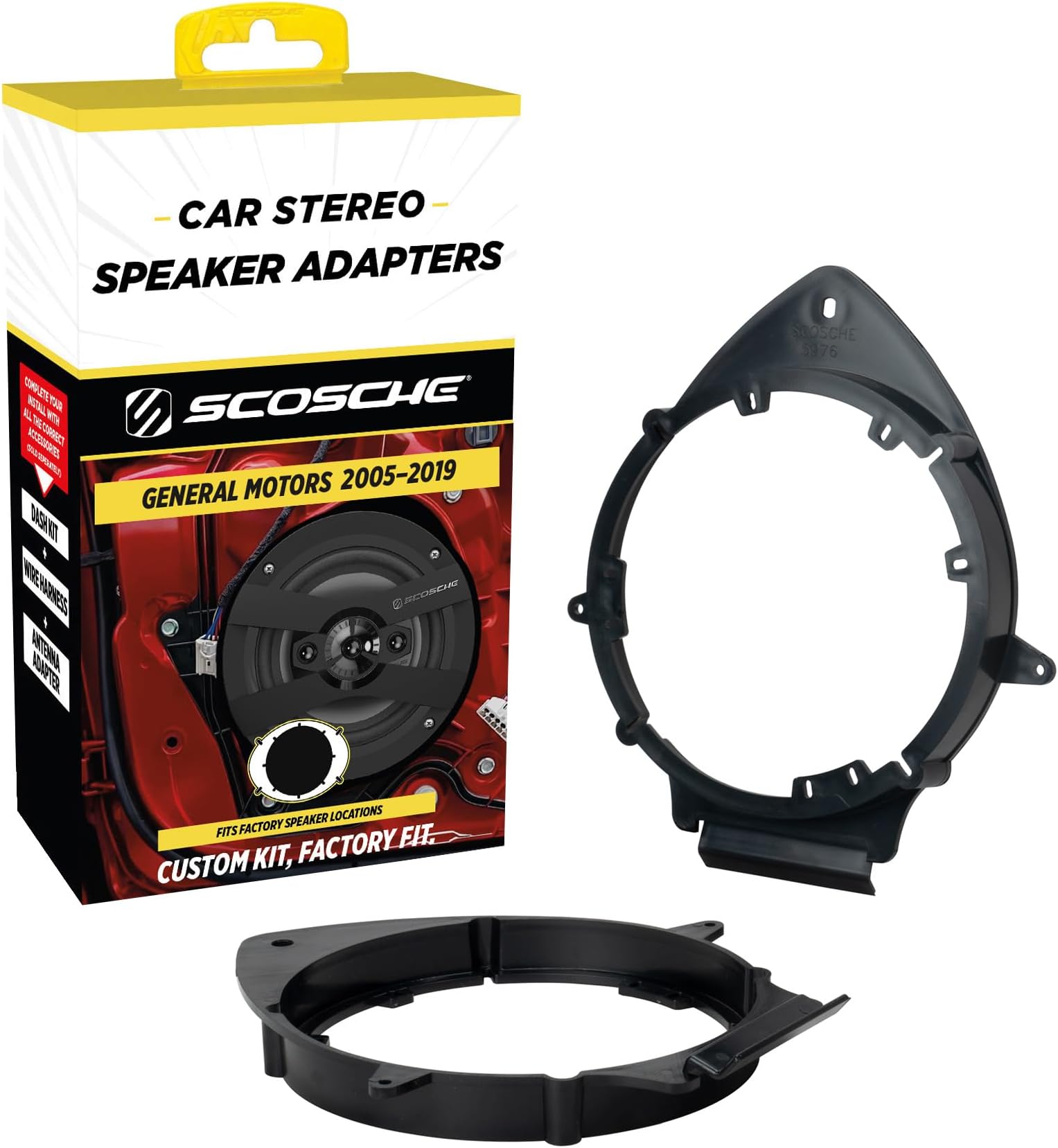Scosche Select 2005 To 2020 Buick, Cadillac, Chevrolet, gmc, Hummer, Pontiac And Saturn Vehicles 6.5” - 6.75” Speaker Adapters For (1 Pair) Sagmhr634