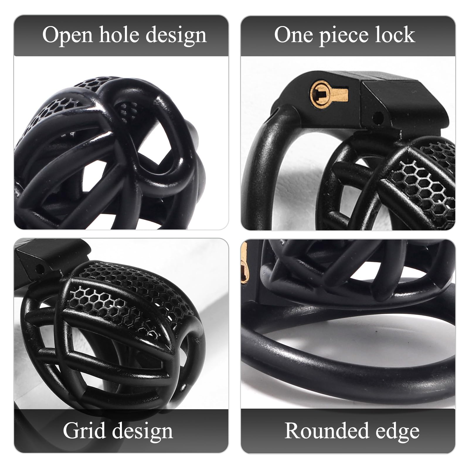 BDSMJOY Piccola gabbia di castità per uomo, chastity cage gabbia per il cazzo SM bondage slave sex toys, uomo pene Cock cage (Nero)