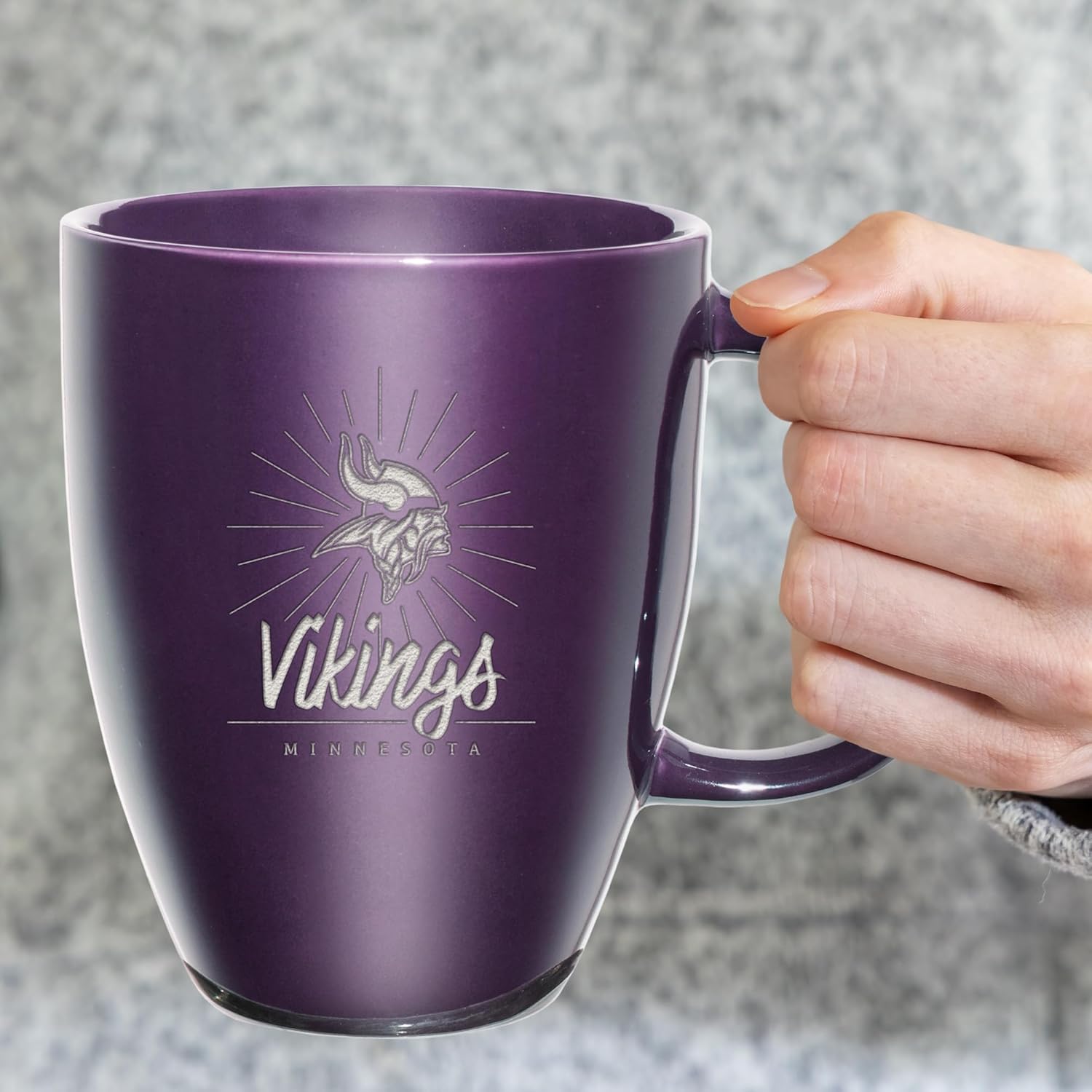 Rico Industries NFL Football Sunburst 18oz Laser Engraved Ceramic Lustre Mug - Image 3