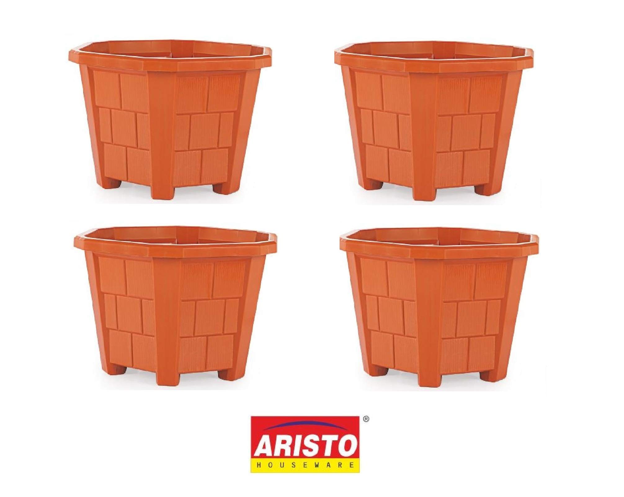 ARISTO Plastic Hexagonal Planter Pot, Terracotta, XX-Large, 4 Pieces (B06X92DXCB) Amazon Price History, Amazon Price Tracker
