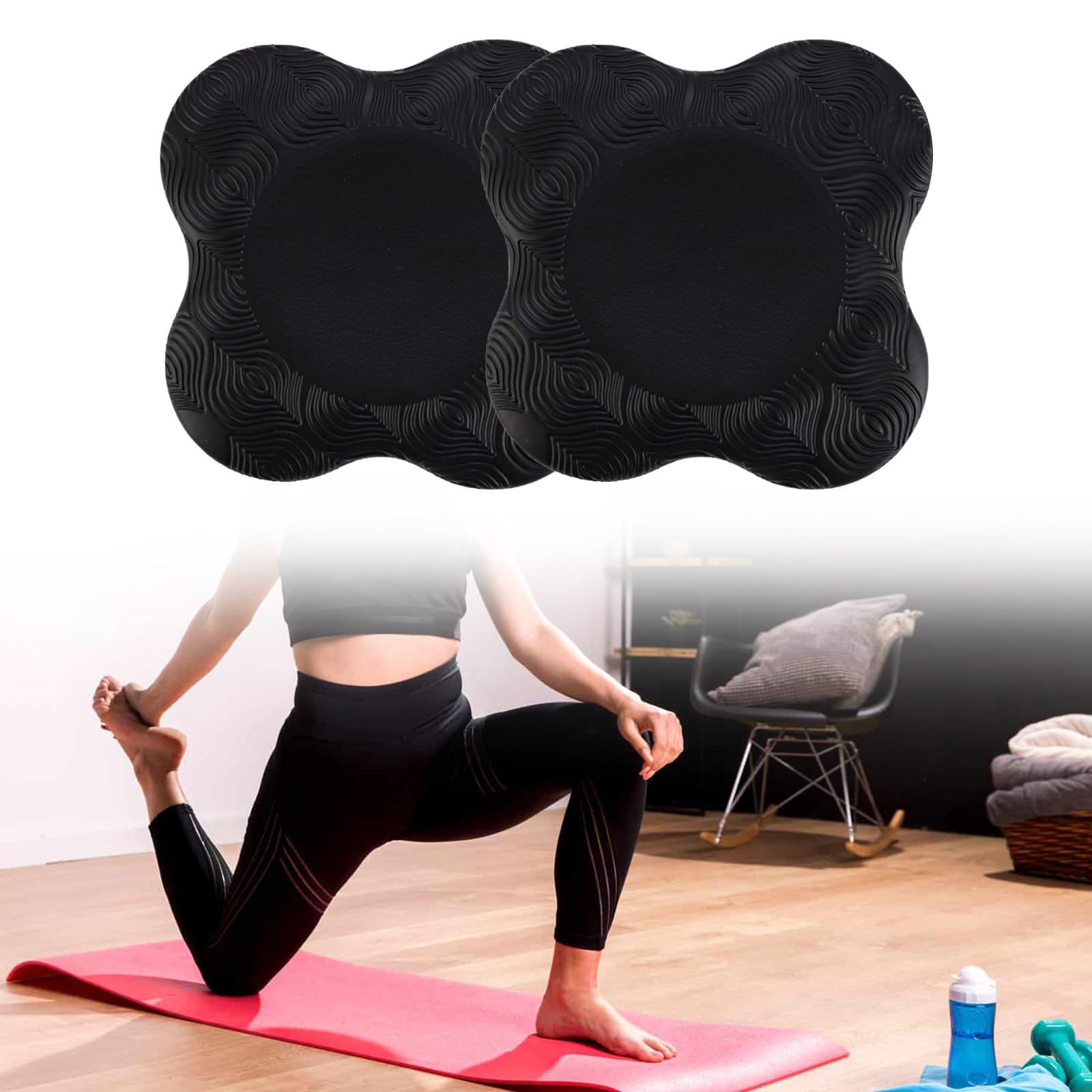 Genouillères De Yoga 20x20 Cm - Lot De 2 - Antidérapantes TPE - Protection Genoux/Coudes - VMUTGA