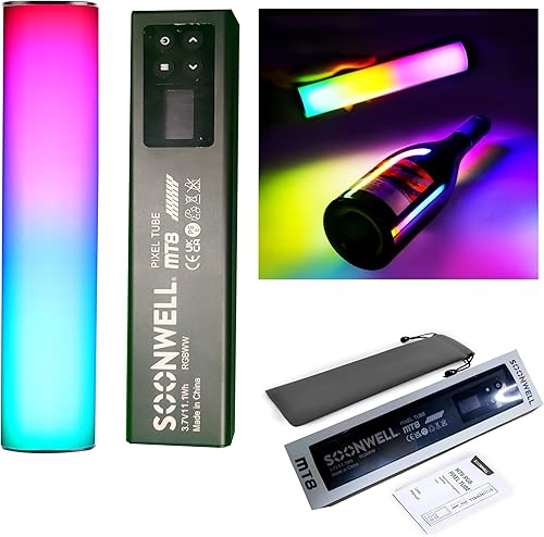 SOONWELL MT8, tubo de luz Pixel RGBWW, varita de luz LED de mano de 8 W, luz de bolsillo de píxeles a todo color con efectos de píxeles de