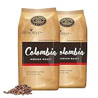 Vista 10 de Gold Coffee Co. Premium Colombia Huila, tostado medio, café en grano entero 100% colombiano, notas de caramelo, azúcar morena, manzana verde, 1 libra