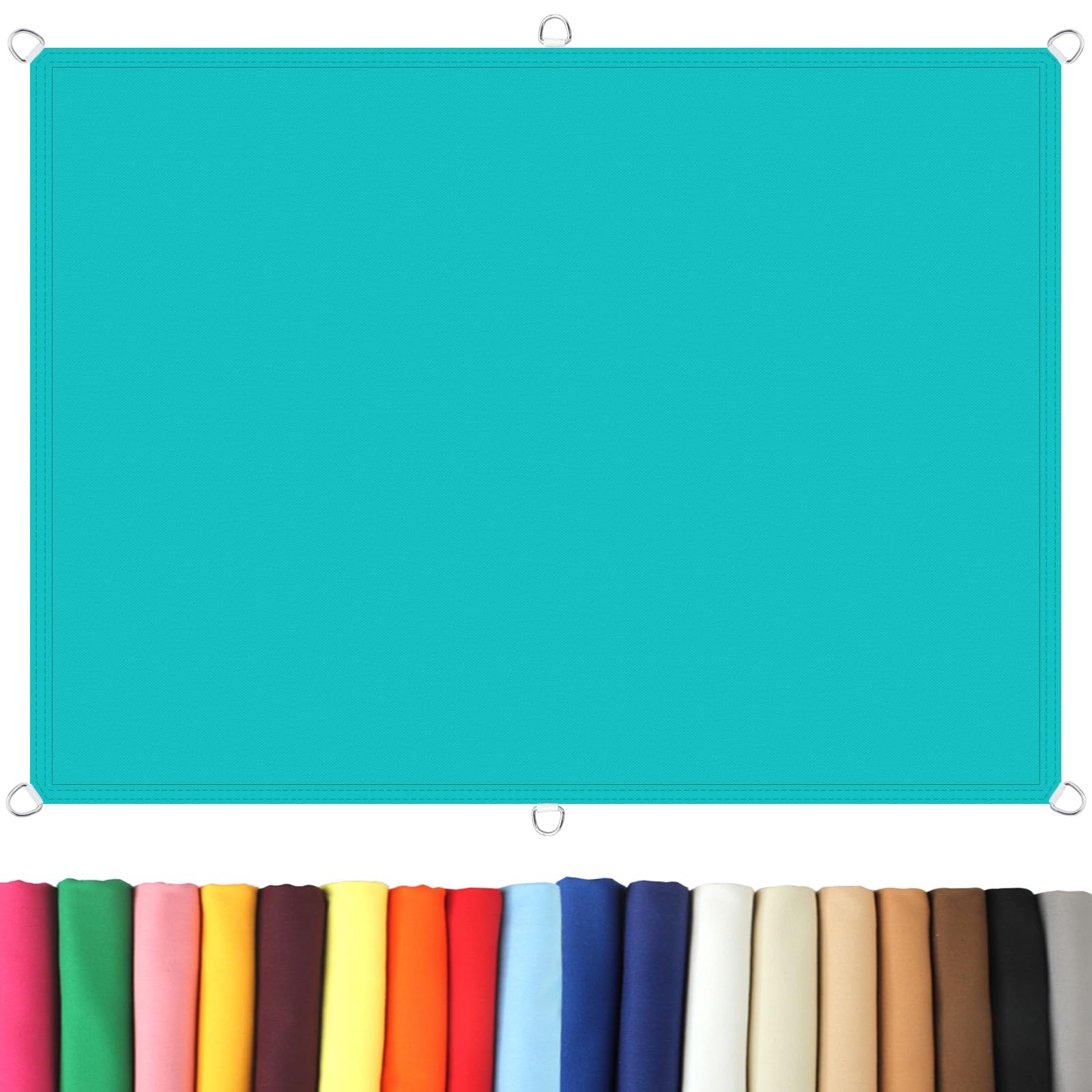 Voile d'ombrage rectangulaire 1.8x3.8m bâche sable et bleu ciel