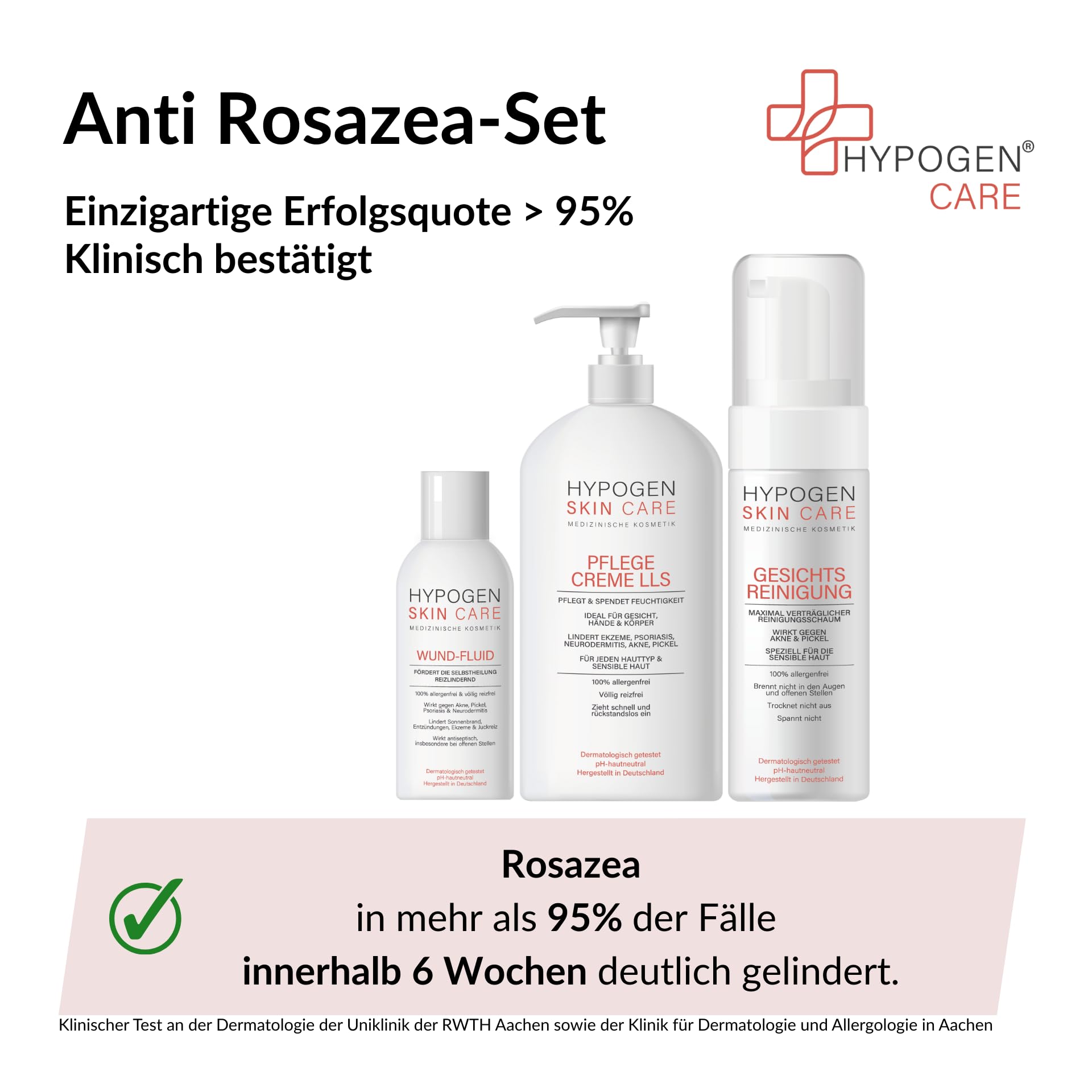 Erfolgsquote > 95% I Anti Rosazea-Set I Klinisch bestätigt I Medizinische Kosmetik von HYPOGEN CARE