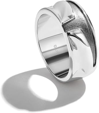 Jewelili Star WarsTM Fine Jewelry The MandalorianTM Ring for Women | Silver & Black Rhodium Band | Star Wars Gifts for Women | Jewelry with Gift Box