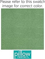 Vista 7 de Pillow Perfect Tory Solid Indoor/Outdoor Wicker Patio Sofa/Swing Cushion Tufted, Weather and Fade Resistant, 18" x 48", Green