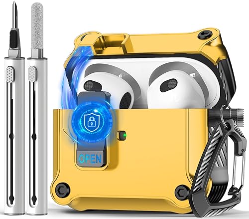 Miniatura 42 de Funda compatible con AirPods Pro 3ª (2025), con kit de limpieza, interruptor automático de presión seguro para AirPods Pro 3 generación, color negro