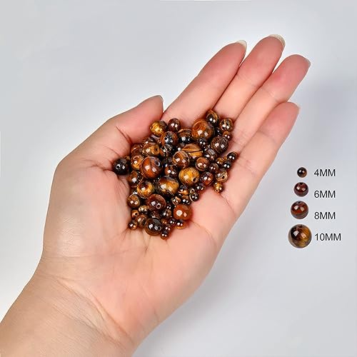 Miniatura 8 de 108 cuentas redondas de color negro mate natural de 0.315in para hacer joyas