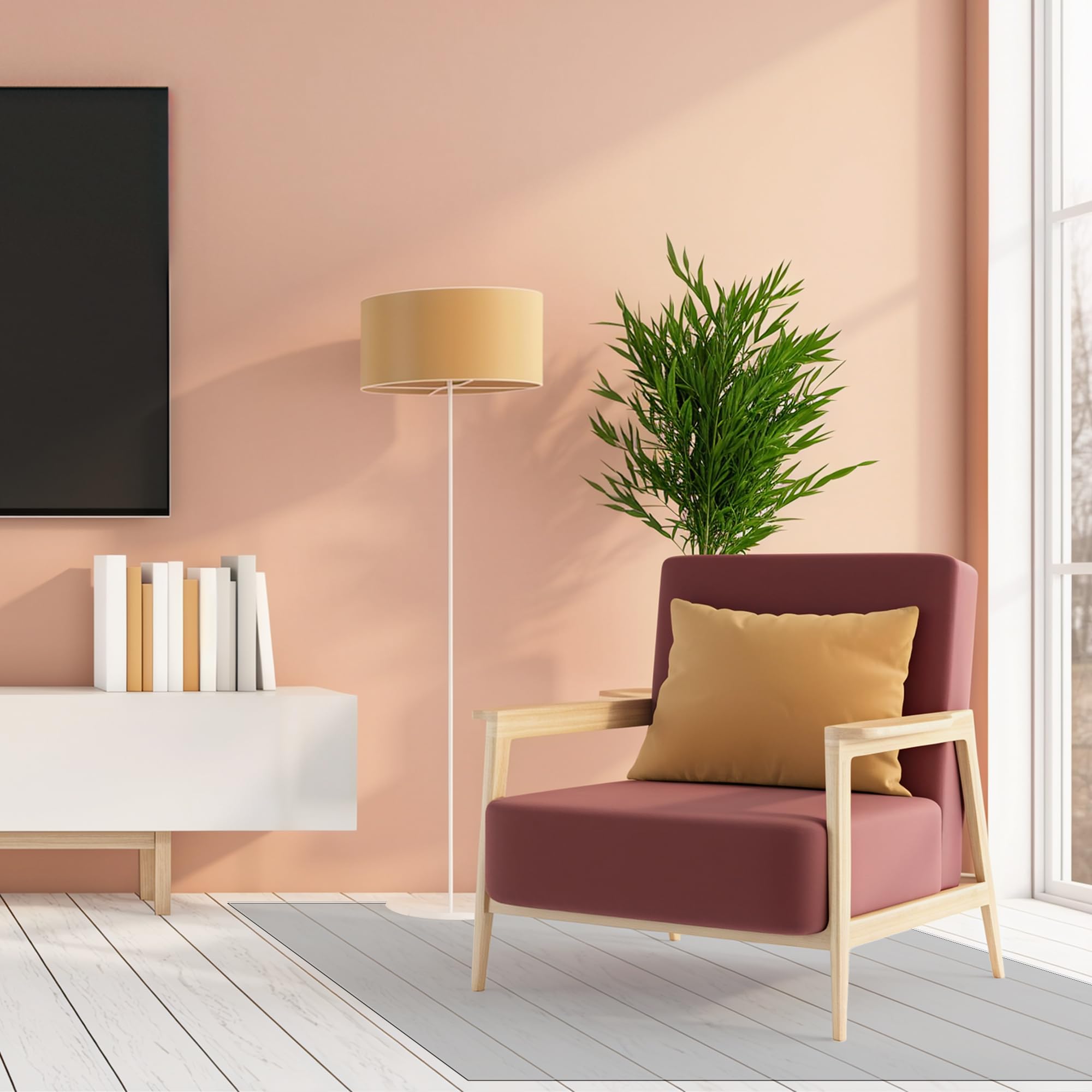 Tapis Antidérapant 90 x 320 cm Antidérapant Épaisseur Résistant et Incassable Tapis de Sol Bureau en PVC Différentes Taille, Personnalisable pour Tout Sol en Bois Dur, Couleur Transparente