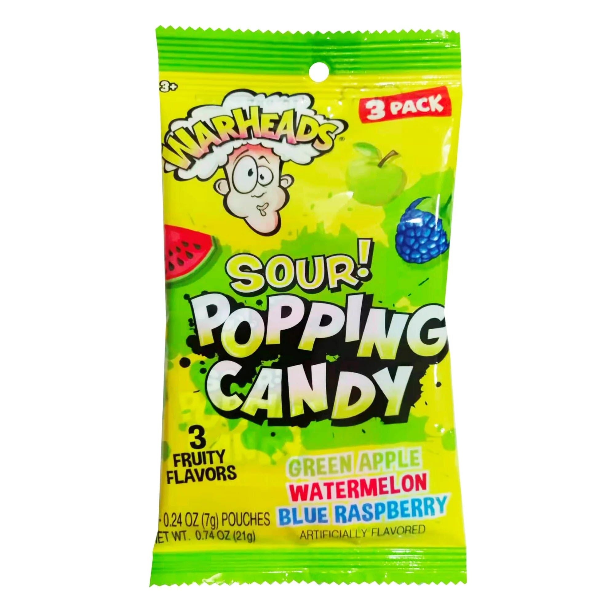 Warheads Sour Popping Candy 3 Pack 21g