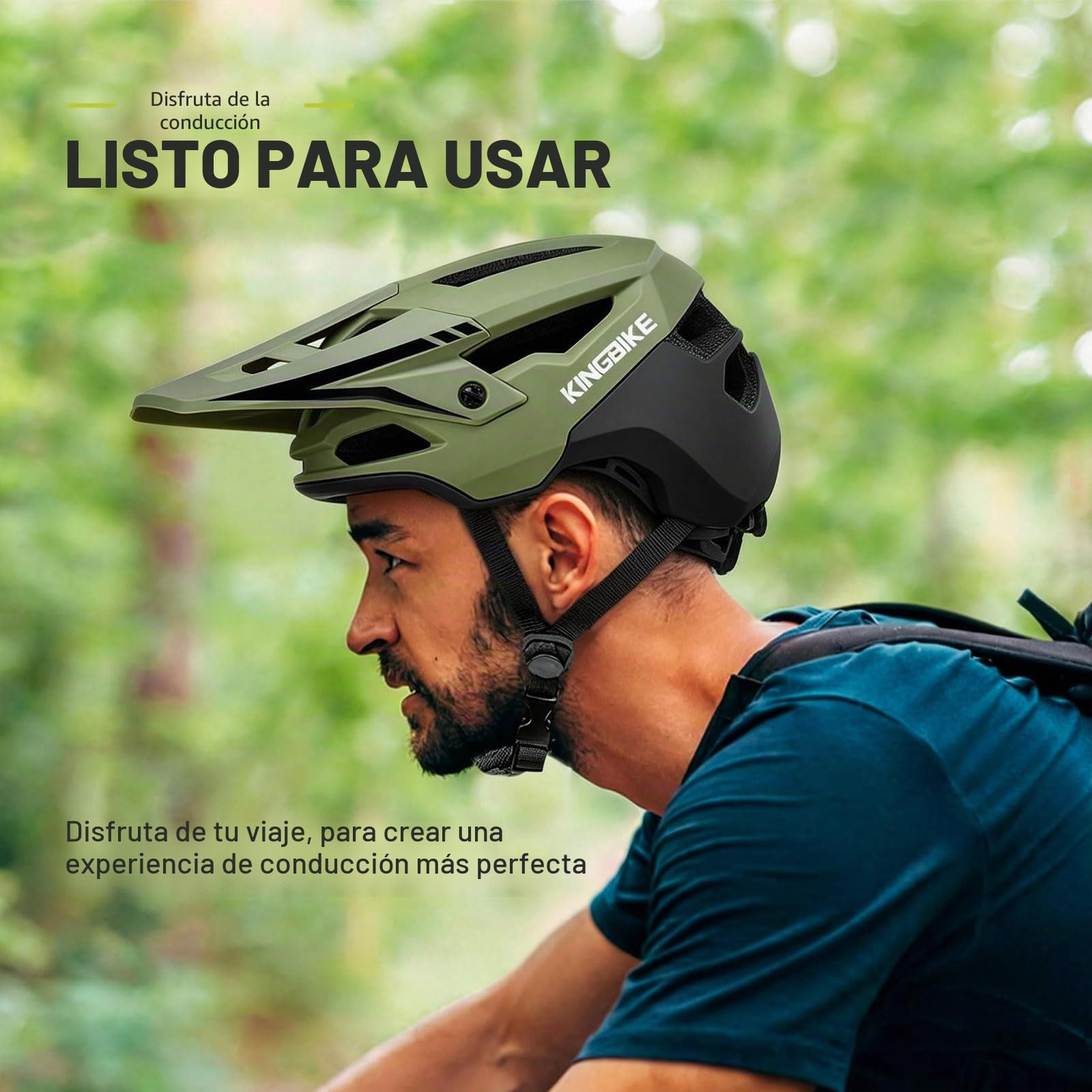 Casco de bicicleta de montaña para hombre, mujer, jóvenes y adultos (54-57 cm)