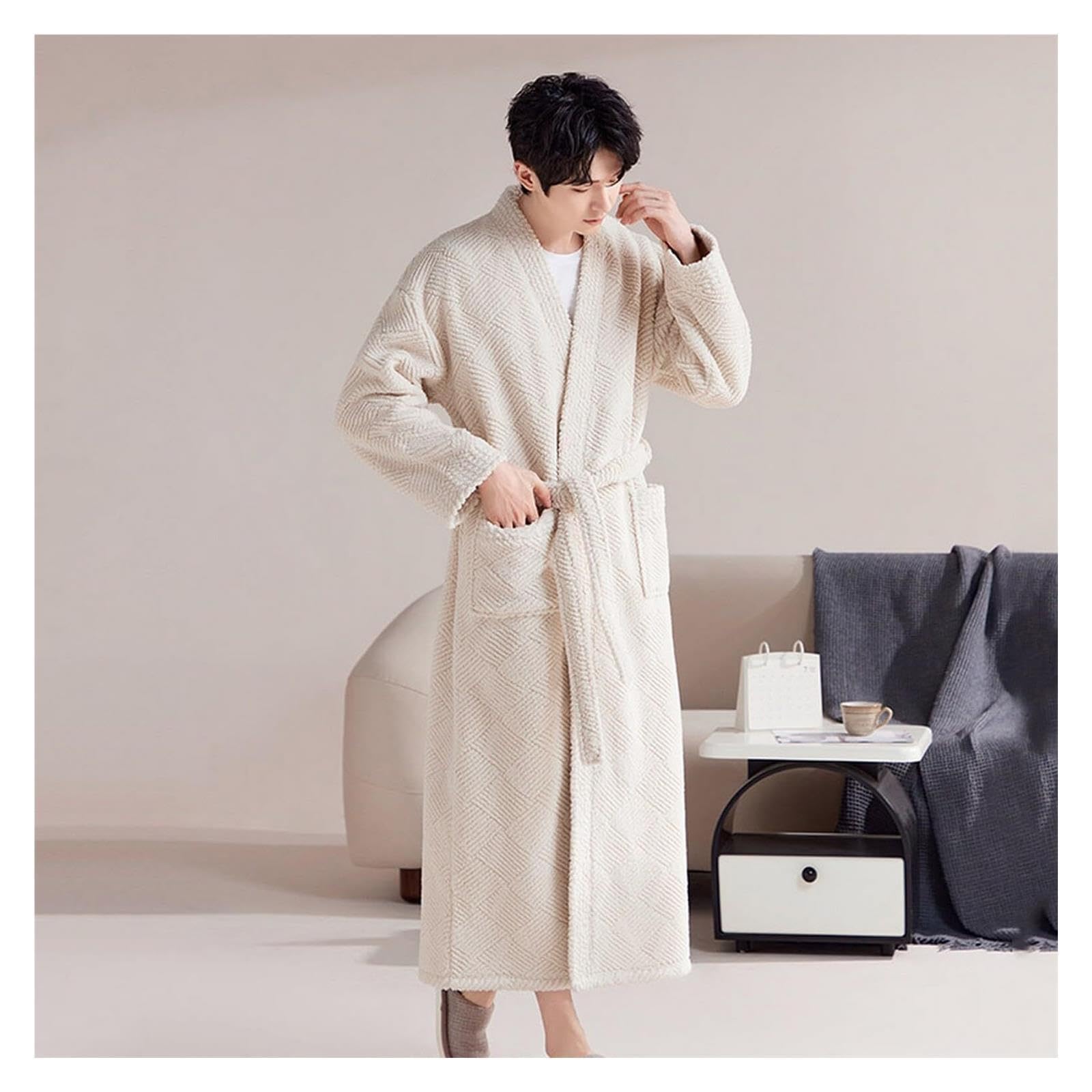 Accappatoio in pile Pjs a maniche lunghe da uomo