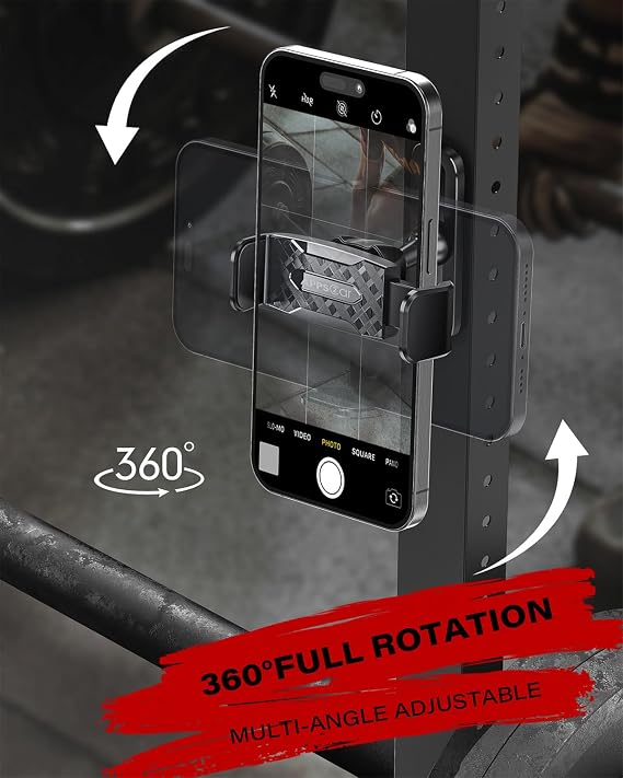 APPS2Car Magnetic Phone Holder for Gym, Alloy Base & Joint for Strong Hold