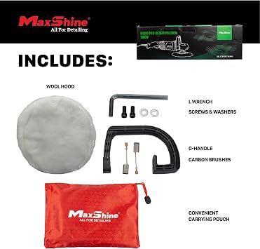 Maxshine M1300 Pro Rotary Polisher 7 1300W Car Buffer with 6-Speed Control, 5/8 Thread Auto Detailing Tool for Cars, Trucks & SUVs, Paint Correction, Swirl & Scratch Removal, Glossy Shine