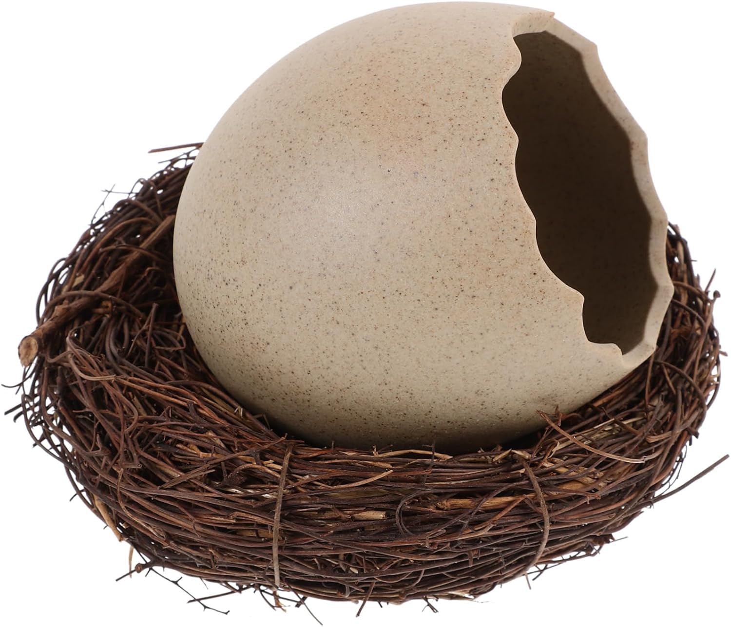 PRETYZOOM 4sets Eggshell Shaped Dessert Bowls Creative Bird's Nest Food Holders for Noodles and Treats for Parties Birthdays and Easter Celebrations Handmade Unique Design