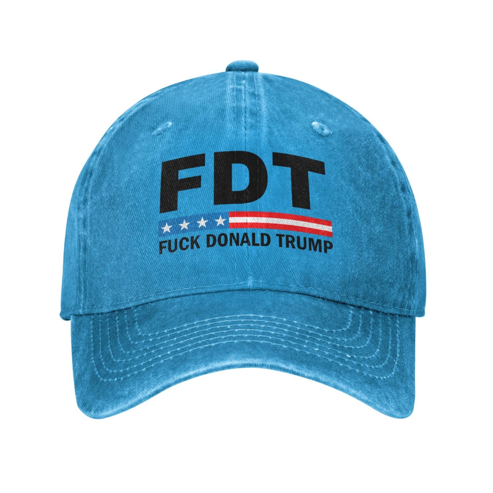 FDT Hat Fuck Donald Trump Anti 45 47 Hat for Men Baseball Caps Vintage Cap Blue