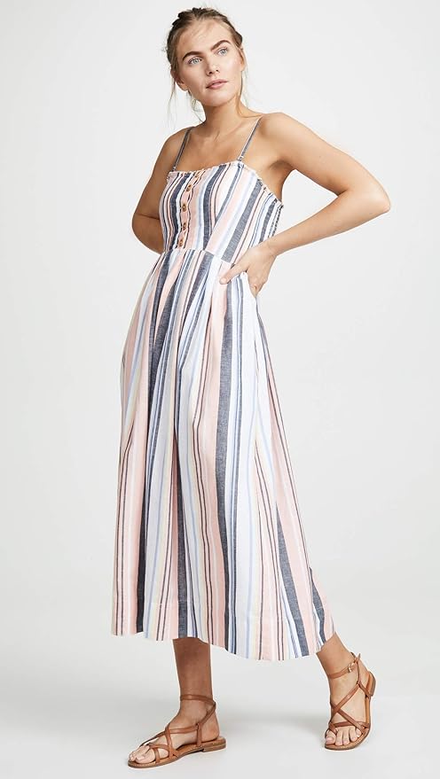 free people lilah cotton pleated strapless midi dress