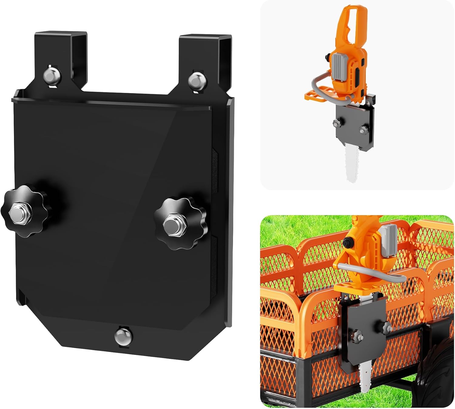 Wyckoff Chainsaw Holder with 2 Foam Padding, Heavy Duty Material, Easy to Install for Bannon Utility Trailers, Steel Dump Cart, Trailer, Tractor, Fit Steel Tubes Less Than 1"