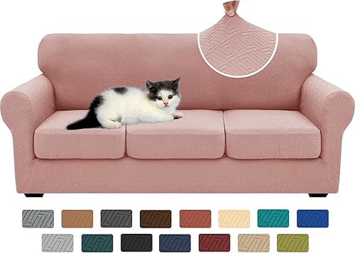 Miniatura 53 de XINEAGE - Fundas para sofá de 3 piezas, para sofá de 2 cojines extragrandes, funda súper elástica para sofá de 2 asientos, funda universal para sofá